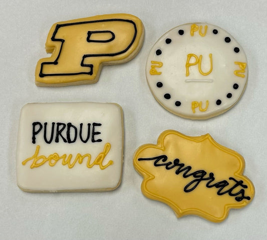 Graduation Cookies - Purdue Bound (1 doz.)