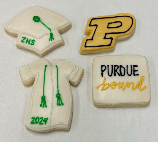 Graduation Cookies - High School and Purdue Bound (1 doz.)